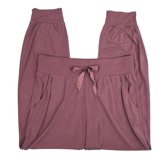 Victoria's Secret Womens Ribbed Drawstring Lounge Pants Dusty Rose Size Large - Picture 3 of 16